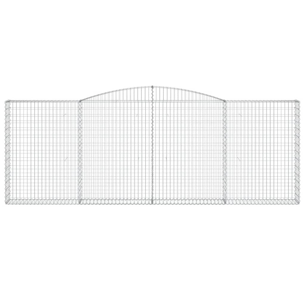 Gabionen mit Hochbogen 7 Stk. 400x30x140/160cm Verzinktes Eisen