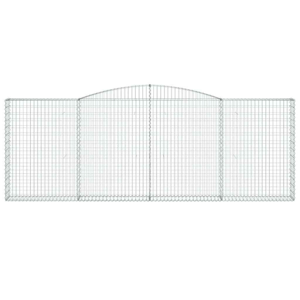 Gabionen mit Hochbogen 10Stk. 400x30x140/160cm Verzinktes Eisen