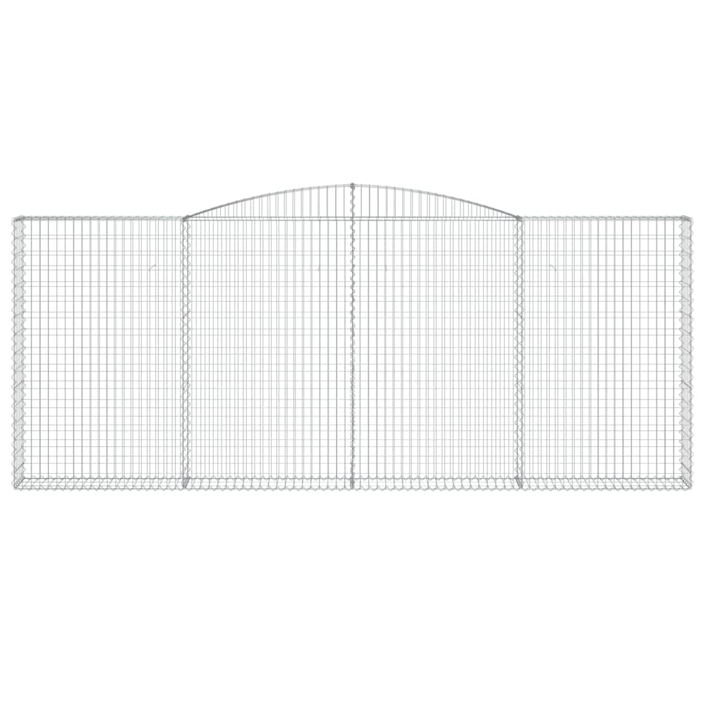 Gabionen mit Hochbogen 3 Stk. 400x30x160/180cm Verzinktes Eisen