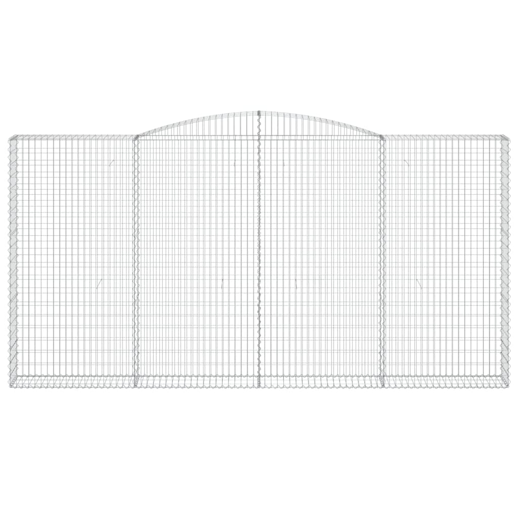 Gabionen mit Hochbogen 6 Stk. 400x30x200/220cm Verzinktes Eisen