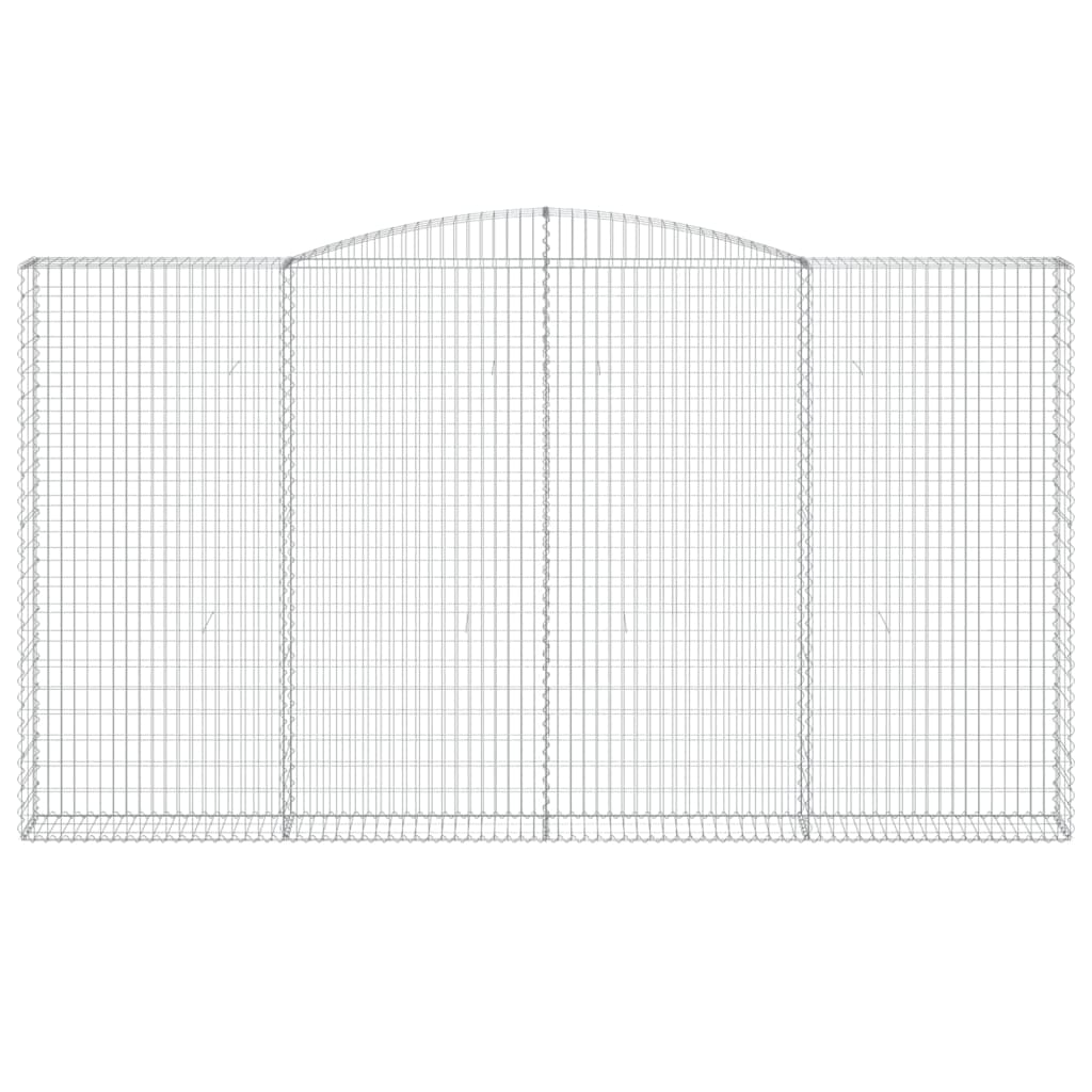 Gabionen mit Hochbogen 5 Stk. 400x30x220/240cm Verzinktes Eisen