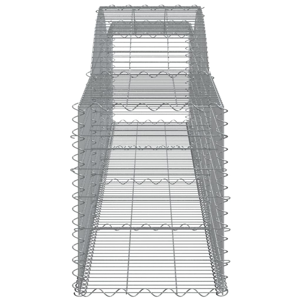 Gabionen mit Hochbogen 9 Stk. 400x50x60/80cm Verzinktes Eisen