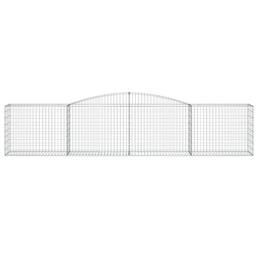 Gabionen mit Hochbogen 7 Stk. 400x50x80/100cm Verzinktes Eisen
