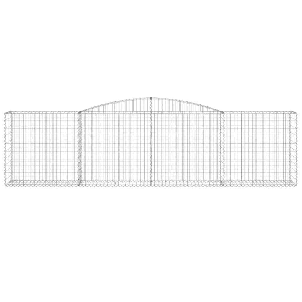 Gabionen mit Hochbogen 5 Stk. 400x50x100/120cm Verzinktes Eisen