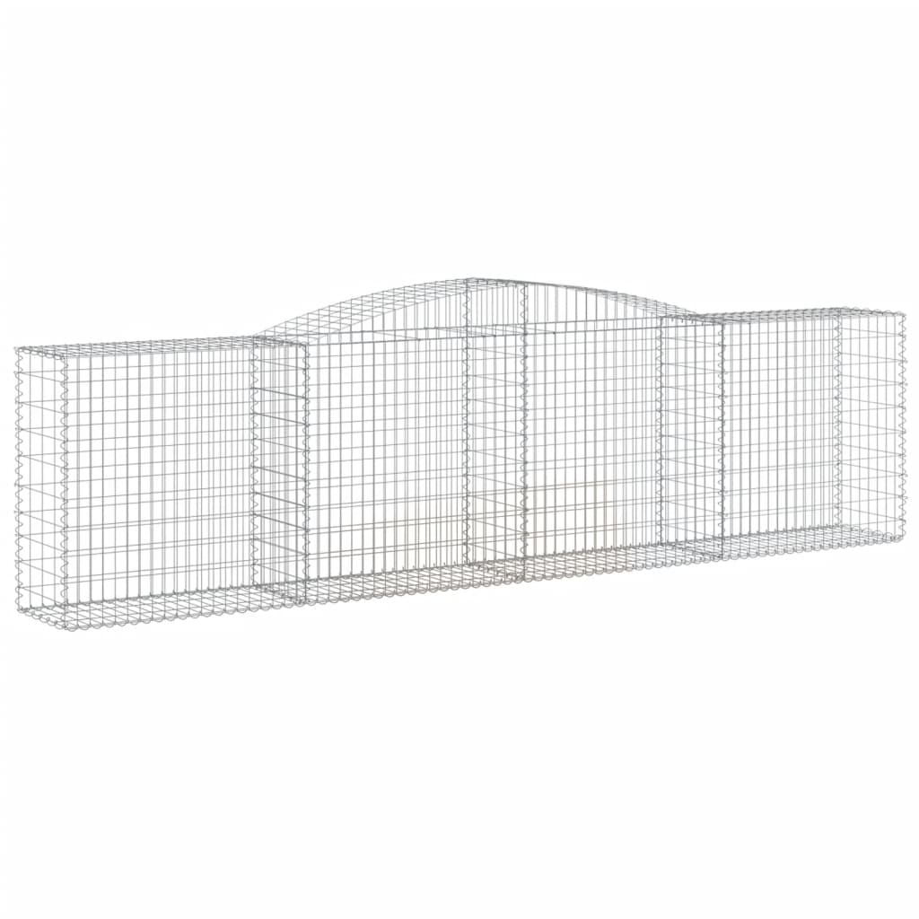 Gabionen mit Hochbogen 10 Stk 400x50x100/120cm Verzinktes Eisen