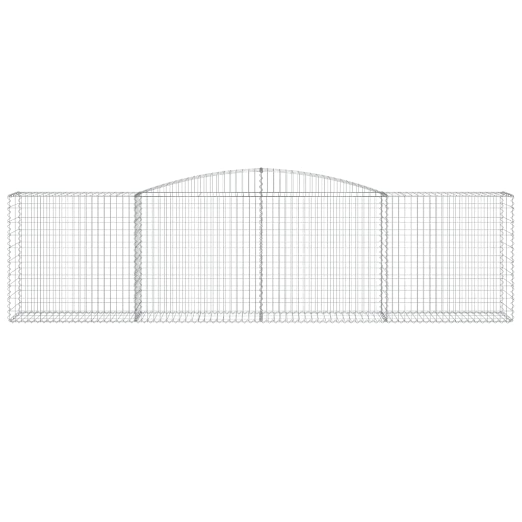 Gabionen mit Hochbogen 10 Stk 400x50x100/120cm Verzinktes Eisen