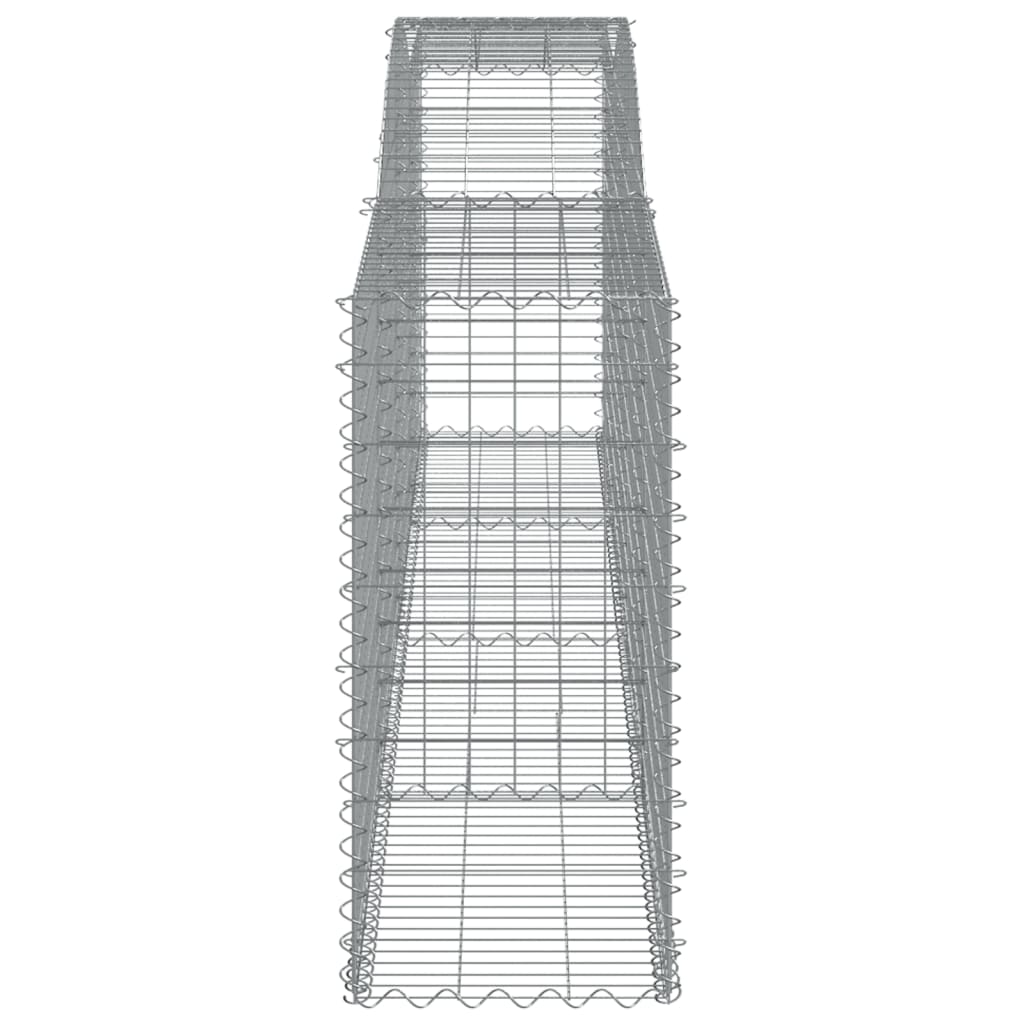 Gabionen mit Hochbogen 10 Stk 400x50x100/120cm Verzinktes Eisen