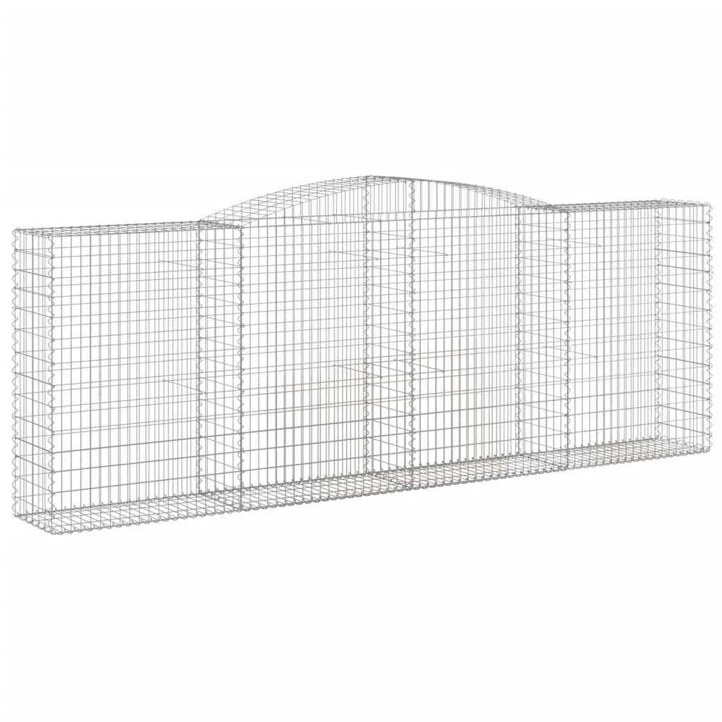 Gabionen mit Hochbogen 2 Stk. 400x50x140/160cm Verzinktes Eisen
