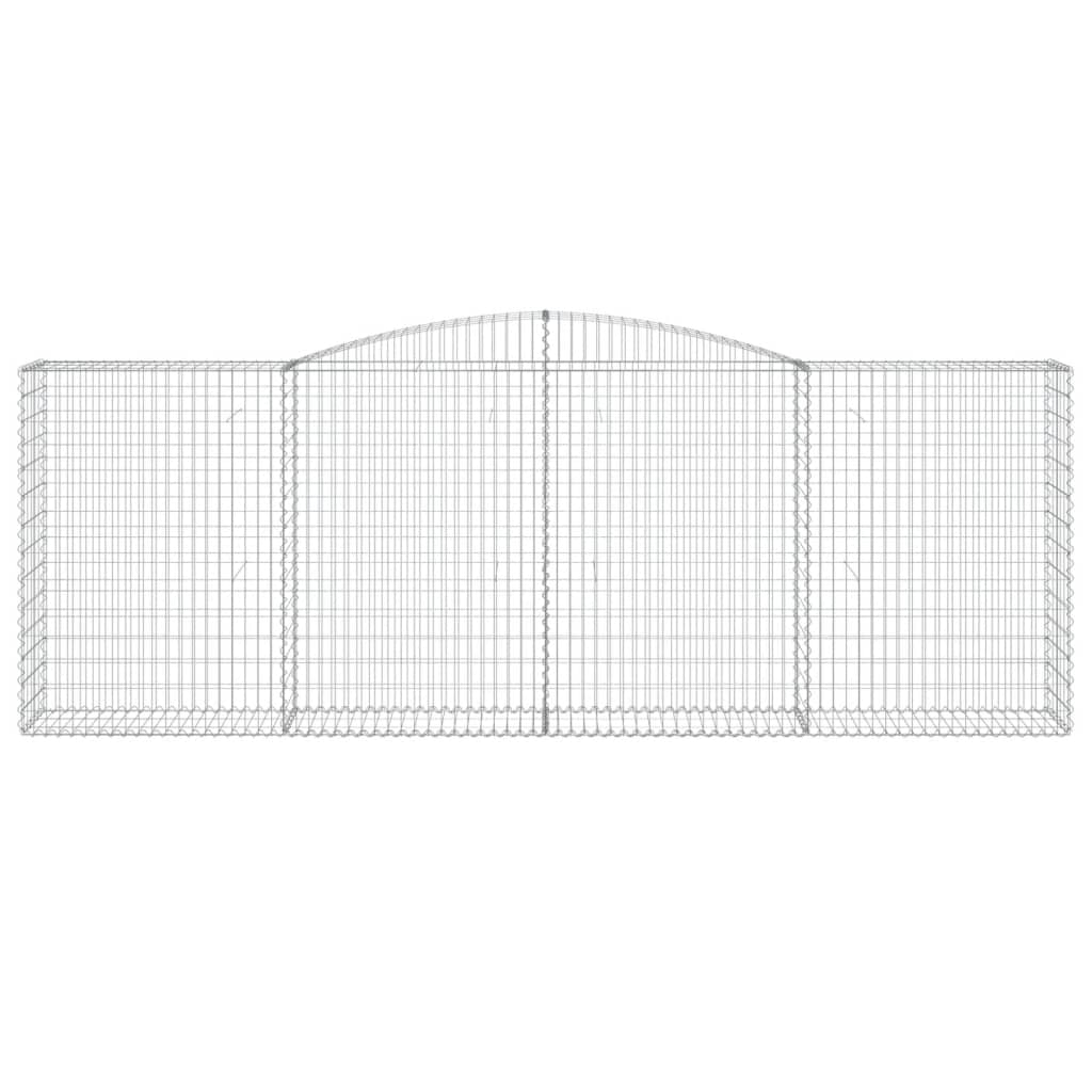 Gabionen mit Hochbogen 2 Stk. 400x50x140/160cm Verzinktes Eisen