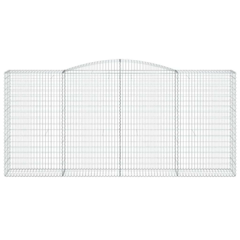 Gabionen mit Hochbogen 8 Stk. 400x50x180/200cm Verzinktes Eisen