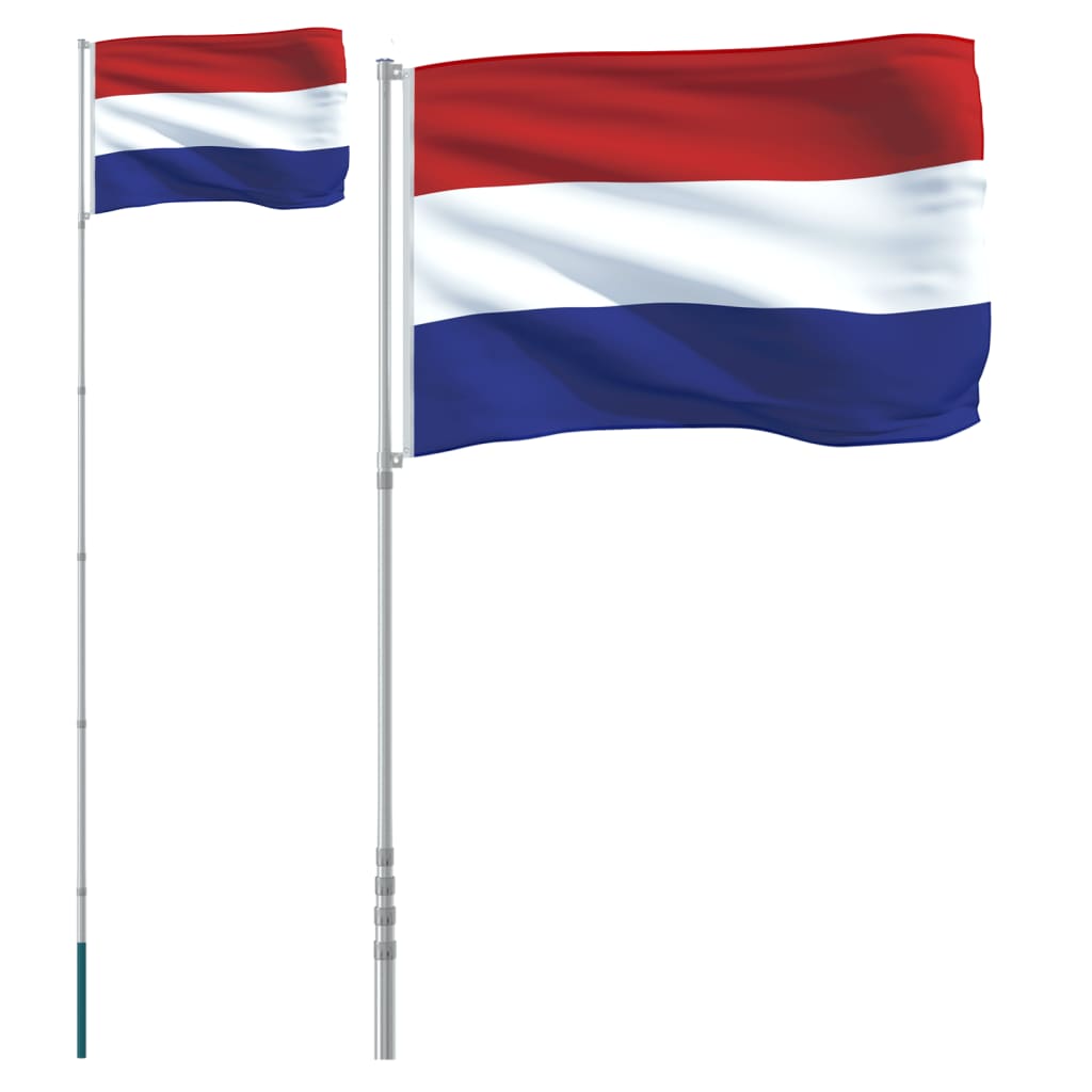 Niederländische Flagge mit Mast 5,55 m Aluminium