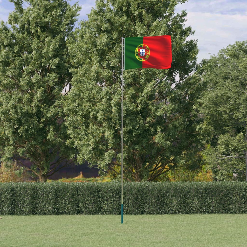 Flagge Portugals mit Mast 5,55 m Aluminium