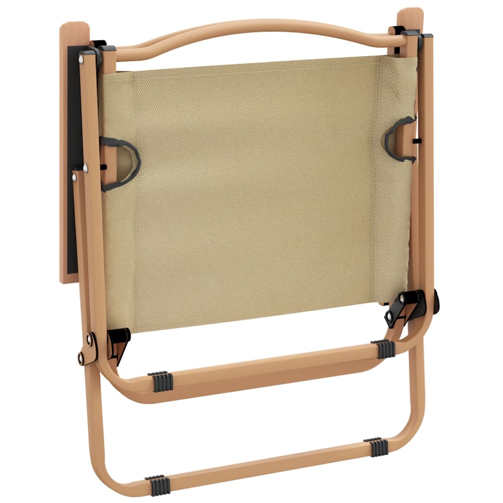Campingstühle 2 Stk. Beige 54x43x59 cm Oxford-Gewebe