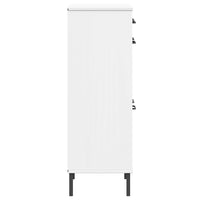 Thumbnail for Schuhschrank OSLO mit Metallbeinen Weiß Massivholz Kiefer