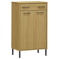 Thumbnail for Schuhschrank OSLO mit Metallbeinen Braun Massivholz Kiefer