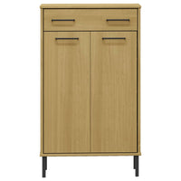 Thumbnail for Schuhschrank OSLO mit Metallbeinen Braun Massivholz Kiefer