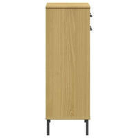 Thumbnail for Schuhschrank OSLO mit Metallbeinen Braun Massivholz Kiefer