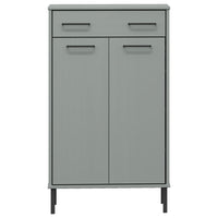 Thumbnail for Schuhschrank OSLO mit Metallbeinen Grau Massivholz Kiefer