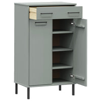 Thumbnail for Schuhschrank OSLO mit Metallbeinen Grau Massivholz Kiefer