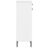 Thumbnail for Schuhschrank OSLO mit Metallbeinen Weiß Massivholz Kiefer