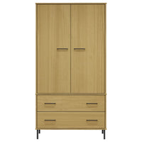 Thumbnail for Kleiderschrank OSLO Metallbeinen Braun 90x55x172,5cm Massivholz