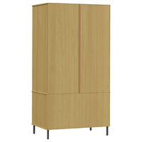 Thumbnail for Kleiderschrank OSLO Metallbeinen Braun 90x55x172,5cm Massivholz