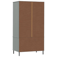 Thumbnail for Kleiderschrank OSLO Metallbeine Grau 90x55x172,5cm Massivholz