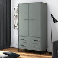 Thumbnail for Kleiderschrank OSLO Metallbeine Grau 90x55x172,5cm Massivholz