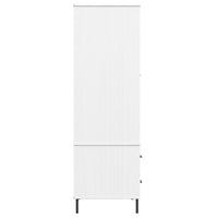 Thumbnail for Kleiderschrank OSLO Metallbeine Weiß 90x55x172,5 cm Massivholz