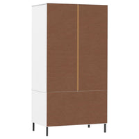 Thumbnail for Kleiderschrank OSLO Metallbeine Weiß 90x55x172,5 cm Massivholz