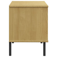 Thumbnail for Schuhregal OSLO mit Metallbeinen Braun 106x35x45 cm Massivholz