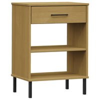 Thumbnail for Konsolenschrank OSLO mit Metallbeinen Braun Massivholz Kiefer