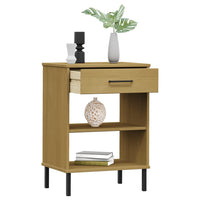 Thumbnail for Konsolenschrank OSLO mit Metallbeinen Braun Massivholz Kiefer