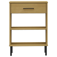 Thumbnail for Konsolenschrank OSLO mit Metallbeinen Braun Massivholz Kiefer