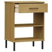Thumbnail for Konsolenschrank OSLO mit Metallbeinen Braun Massivholz Kiefer