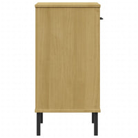 Thumbnail for Konsolenschrank OSLO mit Metallbeinen Braun Massivholz Kiefer