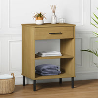 Thumbnail for Konsolenschrank OSLO mit Metallbeinen Braun Massivholz Kiefer