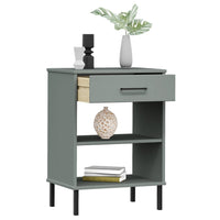 Thumbnail for Konsolenschrank OSLO mit Metallbeinen Grau Massivholz Kiefer