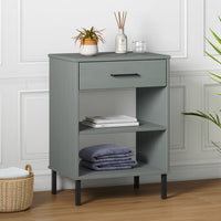 Thumbnail for Konsolenschrank OSLO mit Metallbeinen Grau Massivholz Kiefer