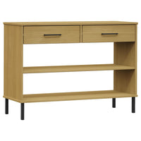 Thumbnail for Konsolenschrank OSLO mit Metallbeinen Braun Massivholz Kiefer