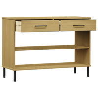 Thumbnail for Konsolenschrank OSLO mit Metallbeinen Braun Massivholz Kiefer