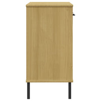 Thumbnail for Konsolenschrank OSLO mit Metallbeinen Braun Massivholz Kiefer