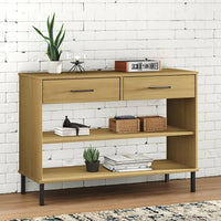 Thumbnail for Konsolenschrank OSLO mit Metallbeinen Braun Massivholz Kiefer