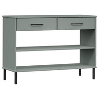 Thumbnail for Konsolenschrank OSLO mit Metallbeinen Grau Massivholz Kiefer