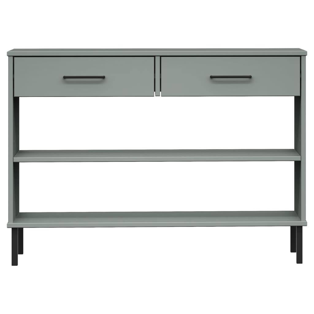 Konsolenschrank OSLO mit Metallbeinen Grau Massivholz Kiefer