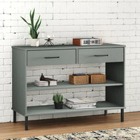 Thumbnail for Konsolenschrank OSLO mit Metallbeinen Grau Massivholz Kiefer