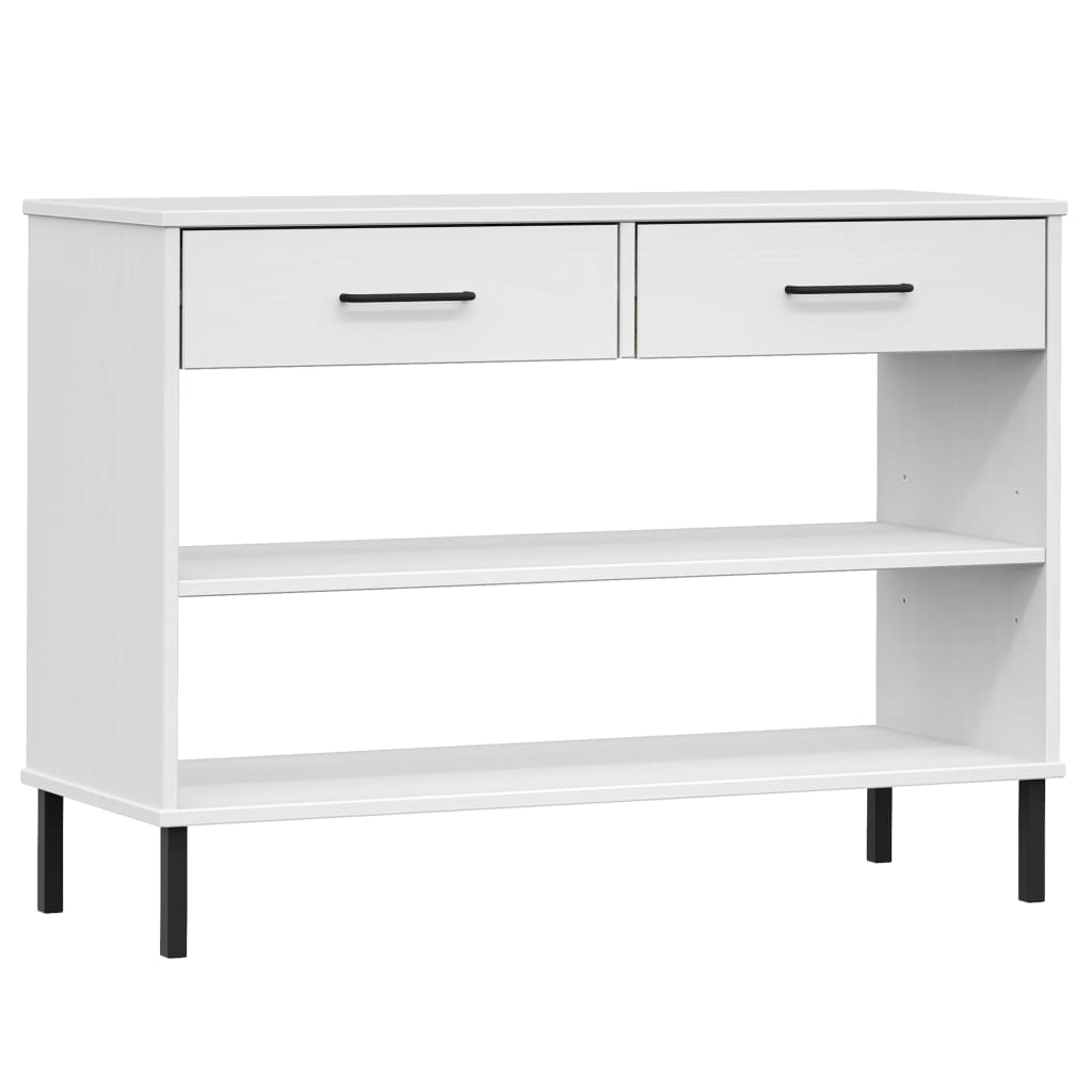 Konsolenschrank OSLO mit Metallbeinen Weiß Massivholz Kiefer