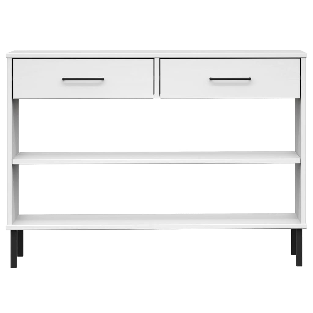 Konsolenschrank OSLO mit Metallbeinen Weiß Massivholz Kiefer