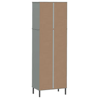 Thumbnail for Bücherregal OSLO mit 2 Schubladen Grau 60x35x180 cm Massivholz