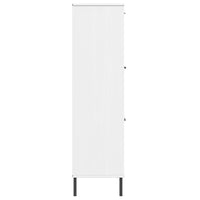 Thumbnail for Bücherregal OSLO mit Metallbeinen Weiß 90x35x128,5cm Massivholz